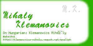 mihaly klemanovics business card